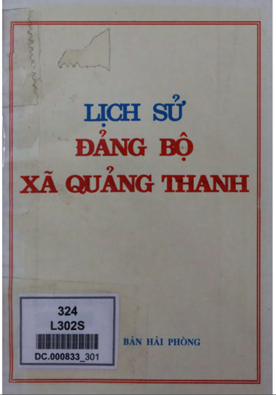 LỊCH SỬ ĐẢNG BỘ XÃ QUẢNG THANH 1945 - 1994 (BẢN GỐC)